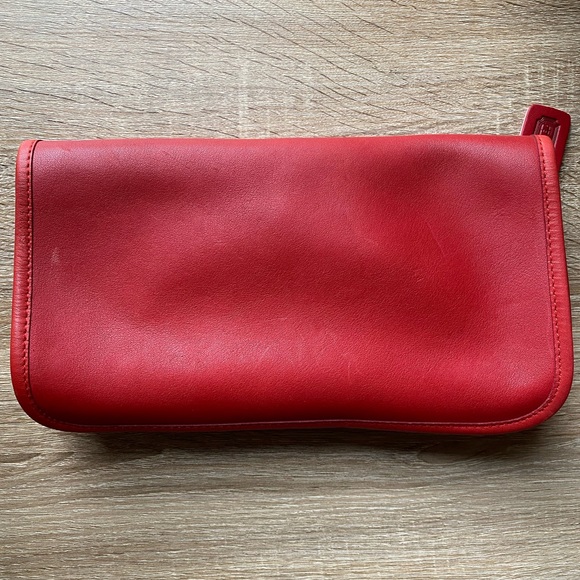 Coach Handbags - COACH *Rare* Vintage 1970’s Red Leather Clutch - Made In New York City, USA